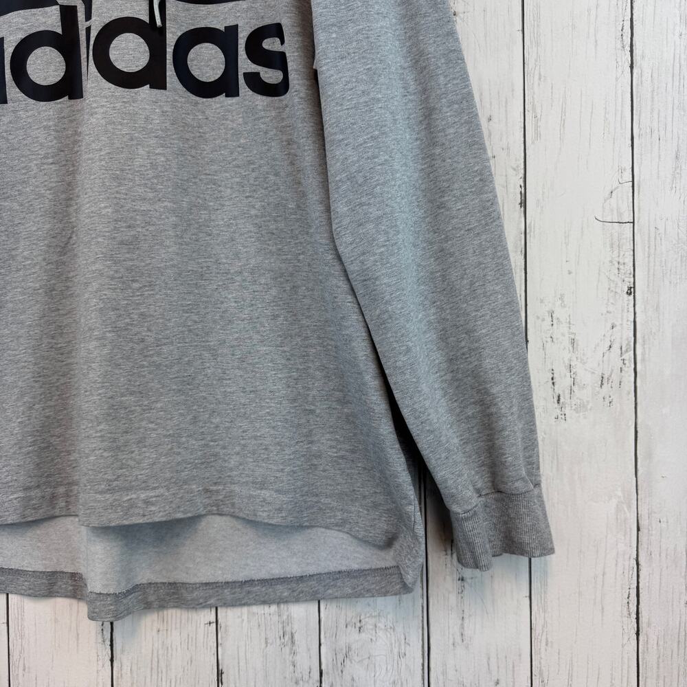 Adidas Grey Essentials Aeroready Graphic Logo Performance Hoodie Size XL - Picture 4 of 13